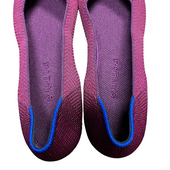 Rothy’s The Flat Burgundy Plum Chevron Women’s Size 10 - Picture 5 of 8